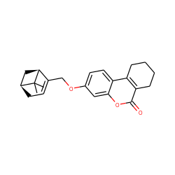 CC1(C)[C@H]2CC=C(COc3ccc4c5c(c(=O)oc4c3)CCCC5)[C@@H]1C2 ZINC001772584161