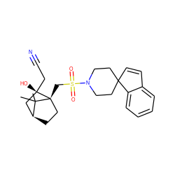 CC1(C)[C@H]2CC[C@@]1(CS(=O)(=O)N1CCC3(C=Cc4ccccc43)CC1)[C@@](O)(CC#N)C2 ZINC000100043973