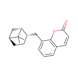 CC1(C)[C@H]2CC[C@@H](Cc3cccc4ccc(=O)oc34)[C@H]1C2 ZINC000101603712