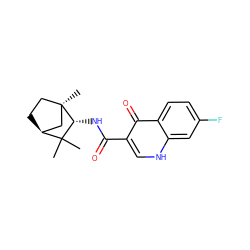 CC1(C)[C@H]2CC[C@](C)(C2)[C@@H]1NC(=O)c1c[nH]c2cc(F)ccc2c1=O ZINC000095578941