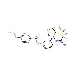 CC1(C)C(=N)N[C@@]2(c3cc(NC(=O)c4ccc(OCF)cn4)ccc3F)COC[C@H]2S1(=O)=O ZINC001772615583