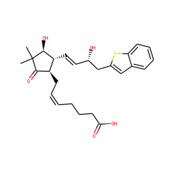 CC1(C)C(=O)[C@H](C/C=C\CCCC(=O)O)[C@@H](/C=C/[C@H](O)Cc2cc3ccccc3s2)[C@@H]1O ZINC000038942509