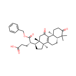 CC1(C)C(=O)CC[C@]2(C)C3=C(CC[C@@H]12)[C@@]1(C)CC[C@@H]([C@H](CCC(=O)O)C(=O)OCc2ccccc2)[C@]1(C)CC3=O ZINC000299827392