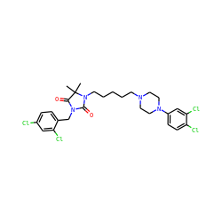 CC1(C)C(=O)N(Cc2ccc(Cl)cc2Cl)C(=O)N1CCCCCN1CCN(c2ccc(Cl)c(Cl)c2)CC1 ZINC000169311330