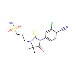 CC1(C)C(=O)N(c2ccc(C#N)c(Cl)c2)C(=S)N1CCCS(N)(=O)=O ZINC000035968242