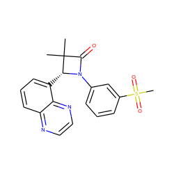 CC1(C)C(=O)N(c2cccc(S(C)(=O)=O)c2)[C@@H]1c1cccc2nccnc12 ZINC000169324152