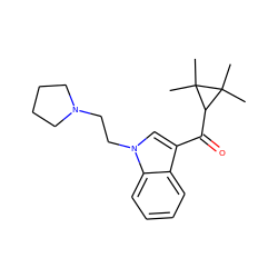 CC1(C)C(C(=O)c2cn(CCN3CCCC3)c3ccccc23)C1(C)C ZINC000045259976