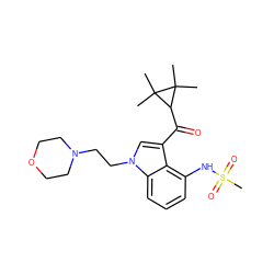 CC1(C)C(C(=O)c2cn(CCN3CCOCC3)c3cccc(NS(C)(=O)=O)c23)C1(C)C ZINC000014975848