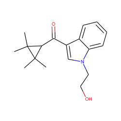 CC1(C)C(C(=O)c2cn(CCO)c3ccccc23)C1(C)C ZINC000045300363