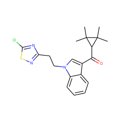 CC1(C)C(C(=O)c2cn(CCc3nsc(Cl)n3)c3ccccc23)C1(C)C ZINC000045258583