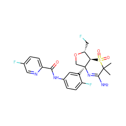 CC1(C)C(N)=N[C@@]2(c3cc(NC(=O)c4ccc(F)cn4)ccc3F)CO[C@H](CF)[C@H]2S1(=O)=O ZINC000217101080