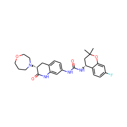 CC1(C)C[C@@H](NC(=O)Nc2ccc3c(c2)NC(=O)[C@H](N2CCCOCC2)C3)c2ccc(F)cc2O1 ZINC000144220360