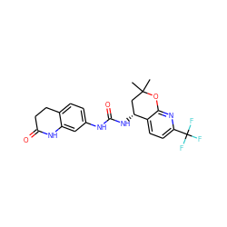 CC1(C)C[C@@H](NC(=O)Nc2ccc3c(c2)NC(=O)CC3)c2ccc(C(F)(F)F)nc2O1 ZINC000143581151