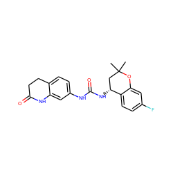 CC1(C)C[C@@H](NC(=O)Nc2ccc3c(c2)NC(=O)CC3)c2ccc(F)cc2O1 ZINC000143572153