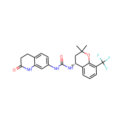 CC1(C)C[C@@H](NC(=O)Nc2ccc3c(c2)NC(=O)CC3)c2cccc(C(F)(F)F)c2O1 ZINC000143387567