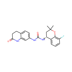 CC1(C)C[C@@H](NC(=O)Nc2ccc3c(c2)NC(=O)CC3)c2cccc(F)c2O1 ZINC000143654635