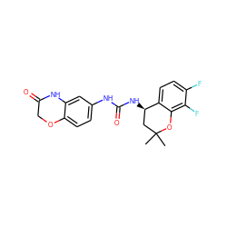 CC1(C)C[C@@H](NC(=O)Nc2ccc3c(c2)NC(=O)CO3)c2ccc(F)c(F)c2O1 ZINC000143428128