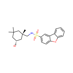 CC1(C)C[C@@H](O)C[C@@](C)(CNS(=O)(=O)c2ccc3oc4ccccc4c3c2)C1 ZINC000001025512