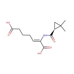 CC1(C)C[C@@H]1C(=O)N/C(=C\CCCC(=O)O)C(=O)O ZINC000026025437