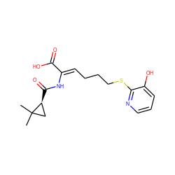 CC1(C)C[C@@H]1C(=O)N/C(=C\CCCSc1ncccc1O)C(=O)O ZINC000026020919