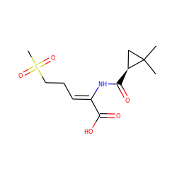 CC1(C)C[C@@H]1C(=O)N/C(=C\CCS(C)(=O)=O)C(=O)O ZINC000026021650