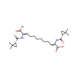 CC1(C)C[C@H]1C(=O)N/C(=C\CCCCCC/C=C(\NC(=O)[C@@H]1CC1(C)C)C(=O)O)C(=O)O ZINC000013883987