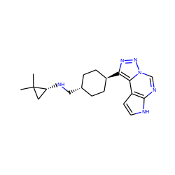 CC1(C)C[C@H]1NC[C@H]1CC[C@H](c2nnn3cnc4[nH]ccc4c23)CC1 ZINC001772623446