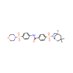 CC1(C)C[C@H]2C[C@@](C)(CN2S(=O)(=O)c2ccc(C(=O)Nc3ccc(S(=O)(=O)N4CCOCC4)cc3)cc2)C1 ZINC000100616096