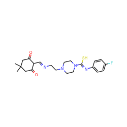 CC1(C)CC(=O)C(/C=N/CCN2CCN(/C(S)=N/c3ccc(F)cc3)CC2)C(=O)C1 ZINC000013479352