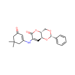 CC1(C)CC(=O)C=C(NC2=C[C@@H]3O[C@@H](c4ccccc4)OC[C@H]3OC2=O)C1 ZINC000036386416