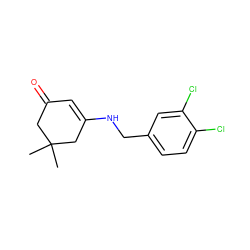 CC1(C)CC(=O)C=C(NCc2ccc(Cl)c(Cl)c2)C1 ZINC000017481058