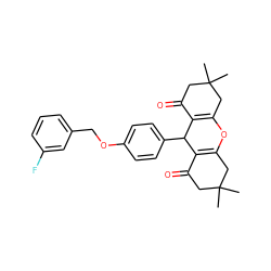 CC1(C)CC(=O)C2=C(C1)OC1=C(C(=O)CC(C)(C)C1)C2c1ccc(OCc2cccc(F)c2)cc1 ZINC000299864358