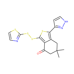 CC1(C)CC(=O)c2c(SSc3nccs3)sc(-c3cc[nH]n3)c2C1 ZINC000036088245