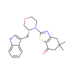 CC1(C)CC(=O)c2sc(N3CCOC[C@H]3Cc3c[nH]c4ccccc34)nc2C1 ZINC000040917484