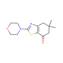 CC1(C)CC(=O)c2sc(N3CCOCC3)nc2C1 ZINC000000229432