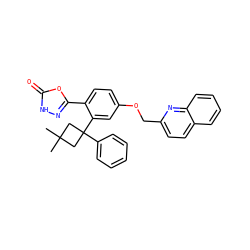 CC1(C)CC(c2ccccc2)(c2cc(OCc3ccc4ccccc4n3)ccc2-c2n[nH]c(=O)o2)C1 ZINC000084652583