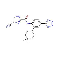 CC1(C)CC=C(c2cc(-c3nnn[nH]3)ccc2NC(=O)c2nc(C#N)c[nH]2)CC1 ZINC000103285594