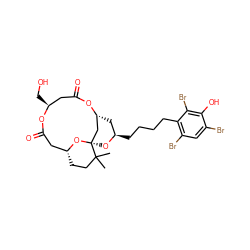 CC1(C)CC[C@@H]2CC(=O)O[C@@H](CO)CC(=O)O[C@@H]3C[C@@H](CCCCc4c(Br)cc(Br)c(O)c4Br)O[C@@]1(C3)O2 ZINC000096910114
