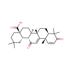 CC1(C)CC[C@]2(C(=O)O)CC[C@]3(C)[C@H](C(=O)C=C4[C@@]5(C)C=CC(=O)C(C)(C)[C@@H]5CC[C@]43C)[C@@H]2C1 ZINC000013834863