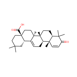 CC1(C)CC[C@]2(C(=O)O)CC[C@]3(C)C(=CC[C@@H]4[C@@]5(C)C=CC(=O)C(C)(C)[C@@H]5CC[C@]43C)[C@@H]2C1 ZINC000013558234