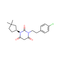 CC1(C)CC[C@H](N2C(=O)CC(=O)N(CCc3ccc(Cl)cc3)C2=O)C1 ZINC000101678294