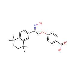 CC1(C)CCC(C)(C)c2cc(/C(COc3ccc(C(=O)O)cc3)=N/O)ccc21 ZINC000653725562