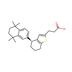 CC1(C)CCC(C)(C)c2cc([C@@H]3CCCc4sc(CCC(=O)O)cc43)ccc21 ZINC000013560361