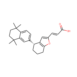 CC1(C)CCC(C)(C)c2cc([C@H]3CCCc4oc(/C=C/C(=O)O)cc43)ccc21 ZINC000003991534