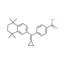 CC1(C)CCC(C)(C)c2cc(C(=C3CC3)c3ccc(C(=O)O)cc3)ccc21 ZINC000028758393