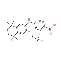 CC1(C)CCC(C)(C)c2cc(C(=O)c3ccc(C(=O)O)cc3)c(OCC(F)(F)F)cc21 ZINC000035801229