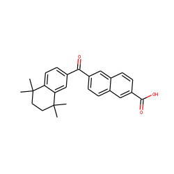 CC1(C)CCC(C)(C)c2cc(C(=O)c3ccc4cc(C(=O)O)ccc4c3)ccc21 ZINC000003871916