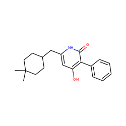 CC1(C)CCC(Cc2cc(O)c(-c3ccccc3)c(=O)[nH]2)CC1 ZINC000222802300