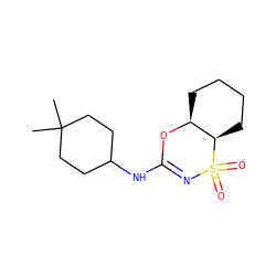 CC1(C)CCC(NC2=NS(=O)(=O)[C@@H]3CCCC[C@@H]3O2)CC1 ZINC000096273953