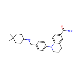 CC1(C)CCC(NCc2ccc(N3CCCc4cc(C(N)=O)ccc43)cc2)CC1 ZINC000066058792